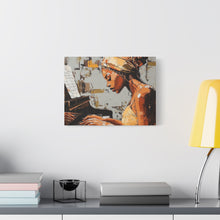 Load image into Gallery viewer, Piano Art Canvas Wall Decor, Inspirational Home Art, Music Lover Gift, Black Woman Artwork, Modern Art Print
