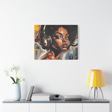 Load image into Gallery viewer, Artistic Matte Canvas Print - Stylish Woman with Headphones
