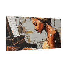 Load image into Gallery viewer, Piano Art Canvas Wall Decor, Inspirational Home Art, Music Lover Gift, Black Woman Artwork, Modern Art Print
