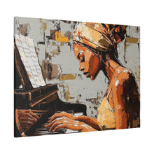 Load image into Gallery viewer, Piano Art Canvas Wall Decor, Inspirational Home Art, Music Lover Gift, Black Woman Artwork, Modern Art Print
