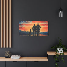 Load image into Gallery viewer, Patriotic Canvas Print - Heroes and Their Dogs - Perfect for Veterans Day and Memorial Day

