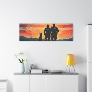 Patriotic Canvas Print - Heroes and Their Dogs - Perfect for Veterans Day and Memorial Day