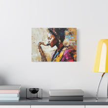 Load image into Gallery viewer, Saxophone Art Canvas, Elegant Wall Decor for Jazz Lovers, Music-Themed Home Decoration, Perfect Gift for Musicians, Unique Art Piece, [...]
