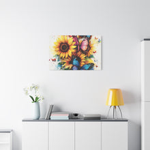 Load image into Gallery viewer, Vibrant Floral Canvas Wall Art, Butterfly Decor
