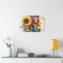 Load image into Gallery viewer, Vibrant Floral Canvas Wall Art, Butterfly Decor
