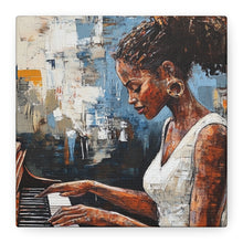 Load image into Gallery viewer, Piano Woman Canvas Art, Stylish Modern Decor, Gift for Music Lovers, Home Wall Art, Unique Artistic Playroom Decor
