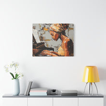 Load image into Gallery viewer, Piano Art Canvas Wall Decor, Inspirational Home Art, Music Lover Gift, Black Woman Artwork, Modern Art Print
