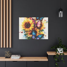 Load image into Gallery viewer, Vibrant Floral Canvas Wall Art, Butterfly Decor
