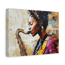 Load image into Gallery viewer, Saxophone Art Canvas, Elegant Wall Decor for Jazz Lovers, Music-Themed Home Decoration, Perfect Gift for Musicians, Unique Art Piece, [...]
