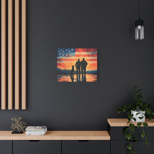 Patriotic Canvas Print - Heroes and Their Dogs - Perfect for Veterans Day and Memorial Day