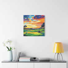 Load image into Gallery viewer, Vibrant Golf Sunset Canvas Art
