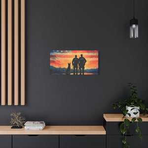 Patriotic Canvas Print - Heroes and Their Dogs - Perfect for Veterans Day and Memorial Day